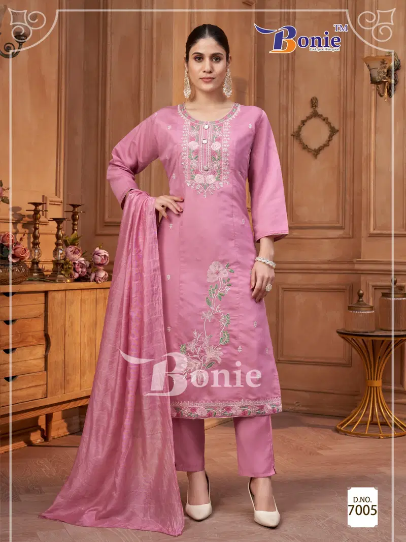 Bonie Chavi Vol 7 Embroidered Silk Kurti Bottom With Dupatta Collection